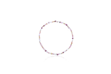 Dee Berkley 2mm Garnet, Peach Moonstone, White Topaz, Amethyst & Pink Selenite Beaded Bracelet