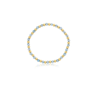 Dee Berkley Alternating 4mm Blue Topaz & Gold Filled Bead Bracelet