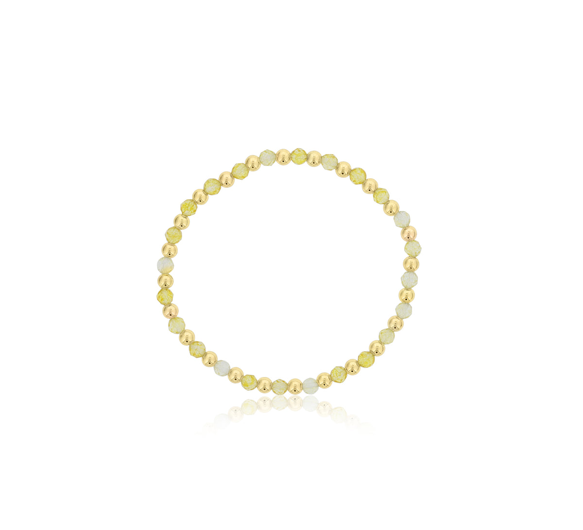 Dee Berkley Alternating 4mm Citrine & Gold Filled Bead Bracelet