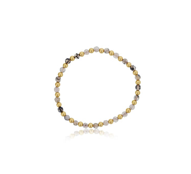 Dee Berkley Alternating 4mm Fire Agate & Gold Filled Bead Bracelet