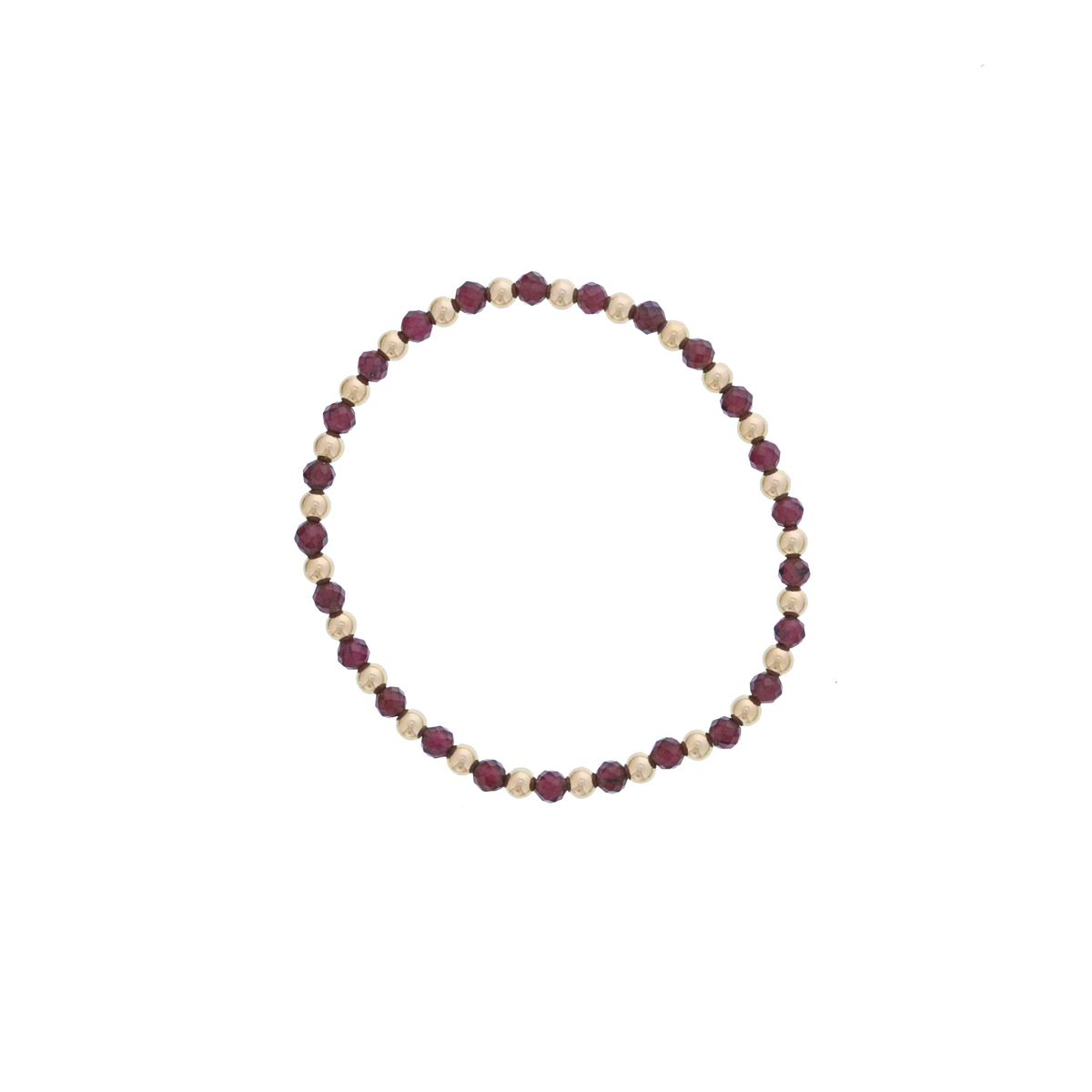 Dee Berkley Alternating 4mm Garnet & Gold Filled Bead Bracelet