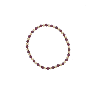 Dee Berkley Alternating 4mm Garnet & Gold Filled Bead Bracelet