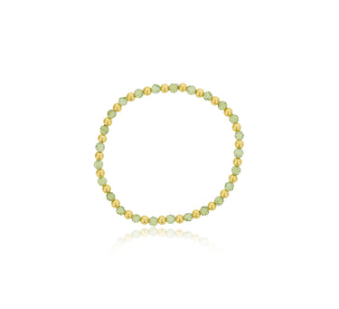 Dee Berkley Alternating 4mm Peridot & Gold Filled Bead Bracelet