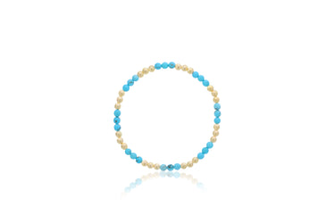 Dee Berkley 3x3 4mm Blue Howlite & 4mm Gold Filled Bead Bracelet