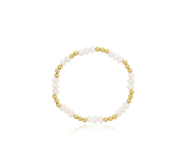 Dee Berkley 3x3 Alternating 4mm Gold Filled Bead & 4mm Pearl Bracelet