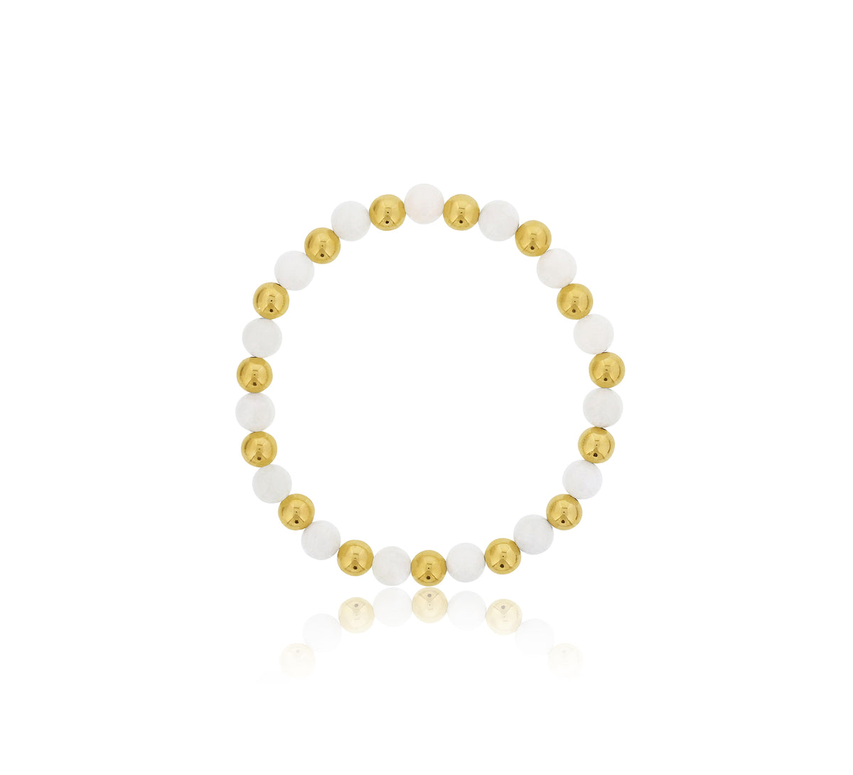 Dee Berkley Alternating 6mm Gold Filled Bead & 6mm Moonstone Bracelet