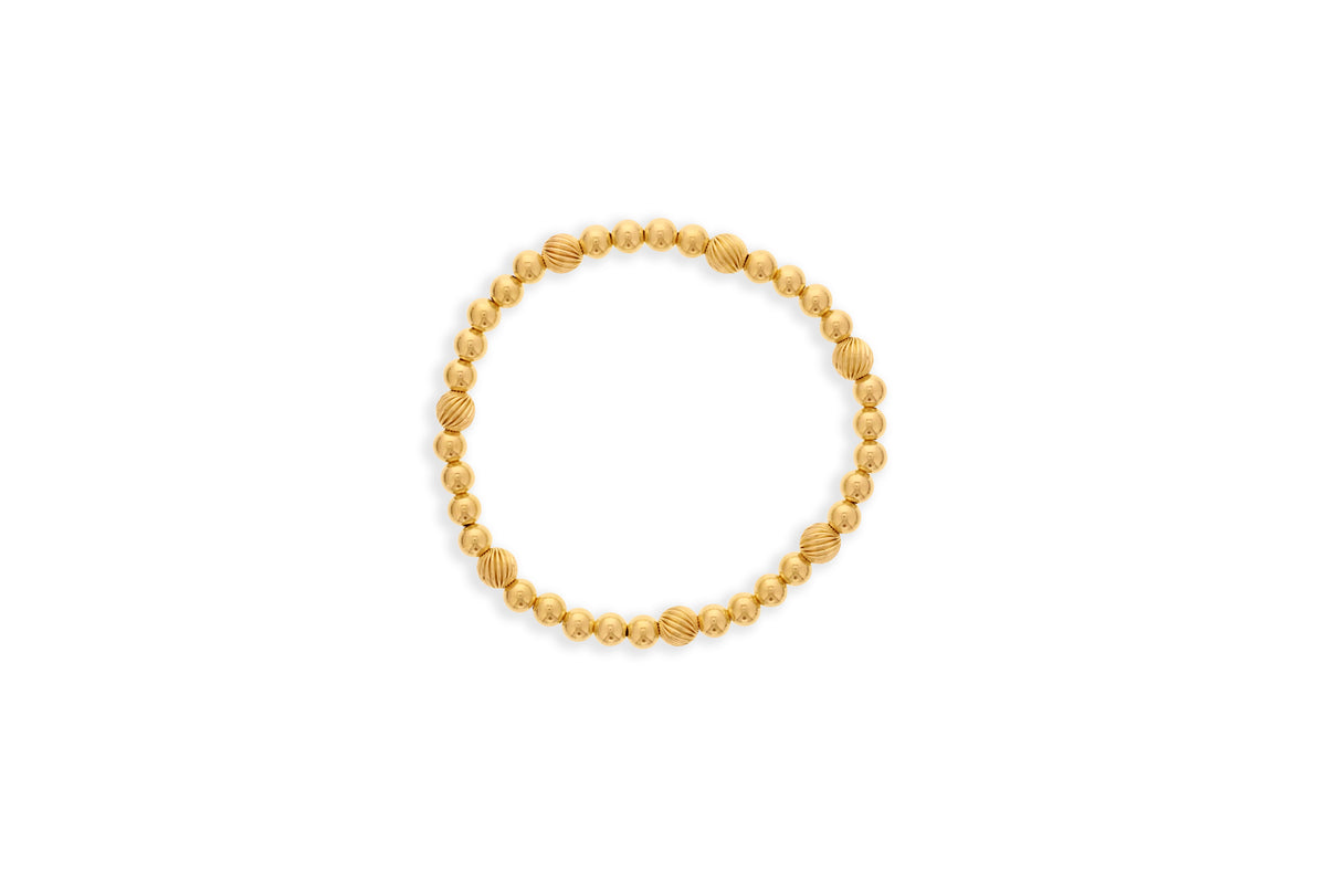 Dee Berkley Shine Bright 5mm Gold Filled Beads with 6mm Twisted Bead Bracelet