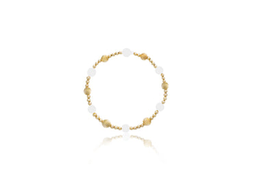 Dee Berkley 3mm Gold Filled Bead & 6mm Gold Filled Twist Bead and Pearl Bracelet