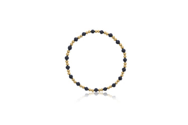 Dee Berkley 2x1 3mm Gold Filled & 4mm Faceted Black Agate Bead Bracelet