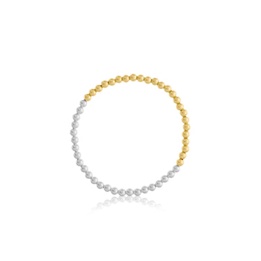 Dee Berkley 4mm Gold Filled & Sterling Silver Beaded Bracelet