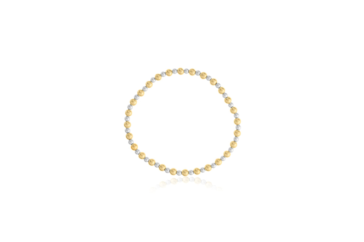 Dee Berkley 4mm Gold Filled & Alternating 3mm Sterling Silver Beaded Bracelet