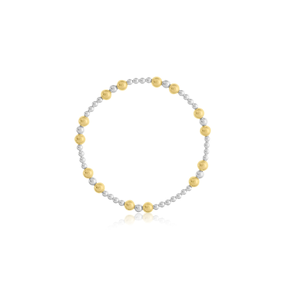 Dee Berkley 3 & 4mm Sterling Silver & 5mm Gold Filled Beaded Bracelet