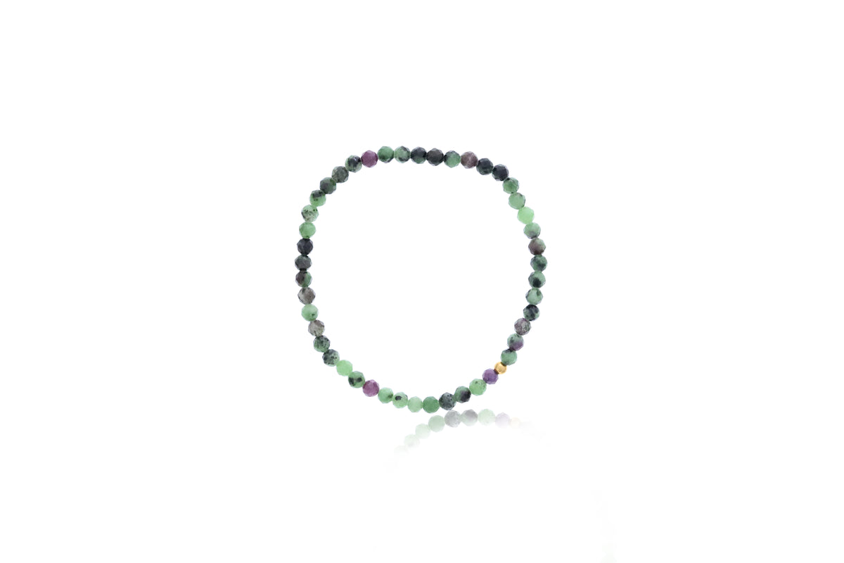 Dee Berkley 4mm Faceted Ruby Fushite Bracelet