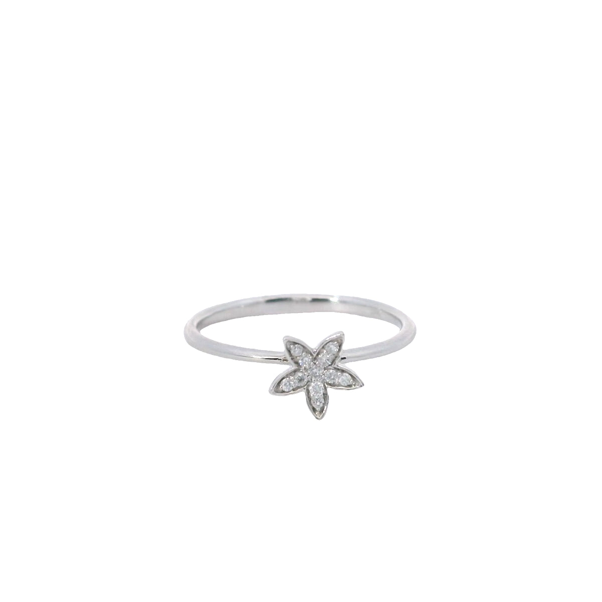 14Kt White Gold Star Ring