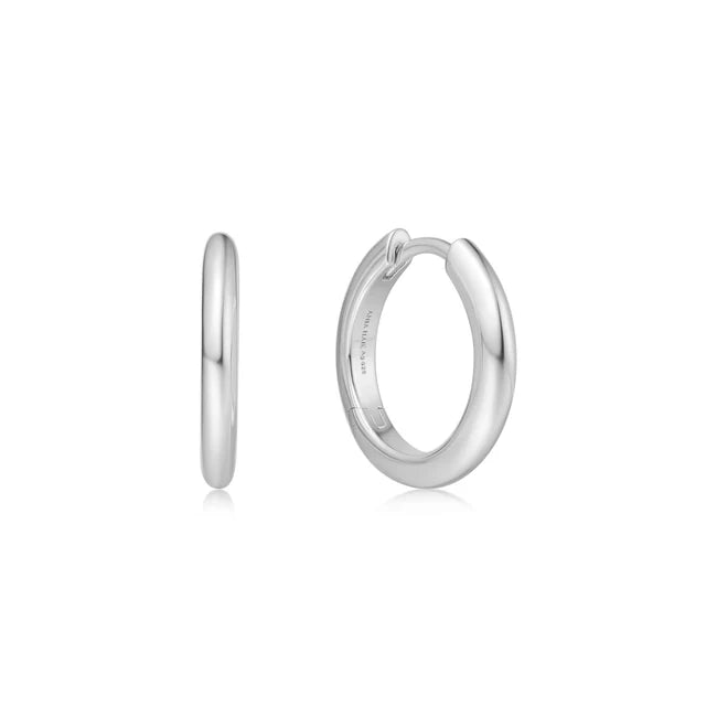 Ania Haie Sterling Silver Tube Small Huggie Hoop Earrings