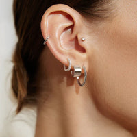Ania Haie Sterling Silver Tube Medium Hoop Earrings