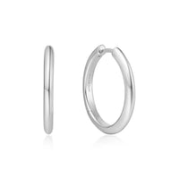 Ania Haie Sterling Silver Tube Medium Hoop Earrings