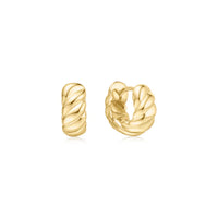 Ania Haie 14Kt Gold Overlay Bold Texture Small Huggie Hoop Earrings