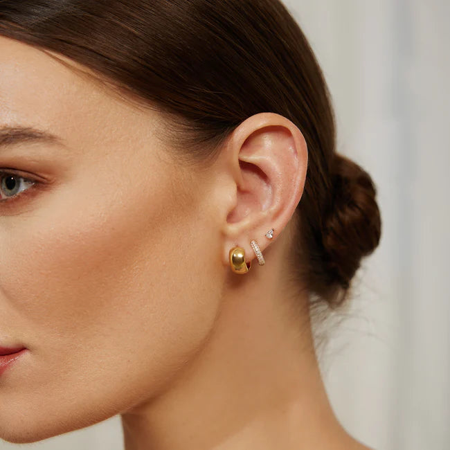 Ania Haie 14kt Gold Overlay Chubby Small Huggie Hoop Earrings