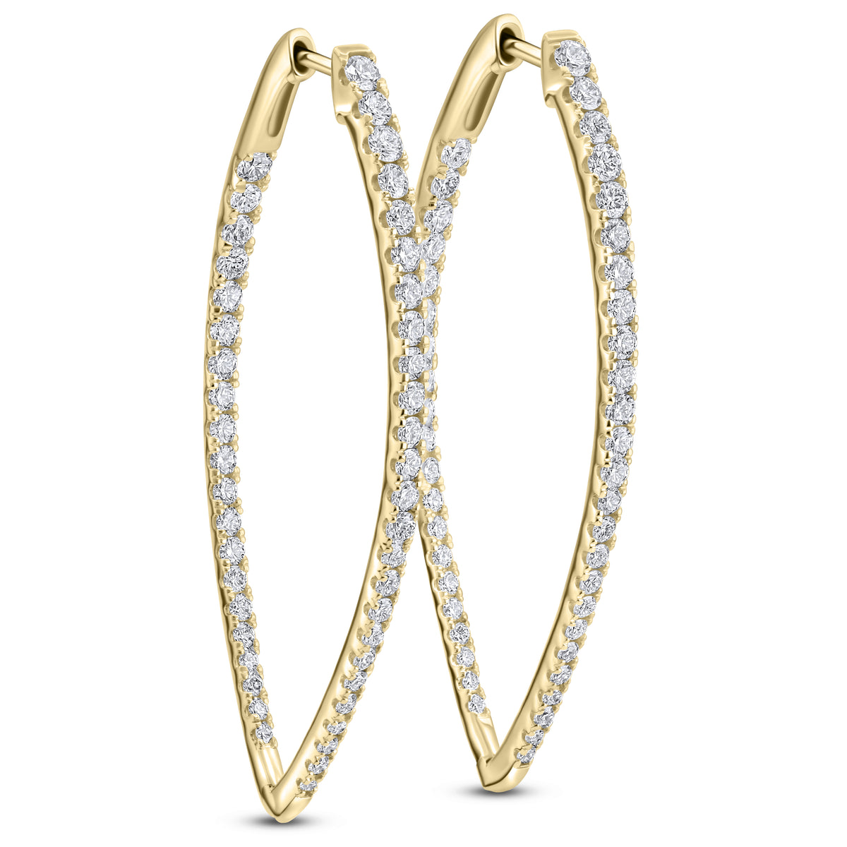 Fire & Ice 18Kt Yellow Gold Arrow Hoop Earrings