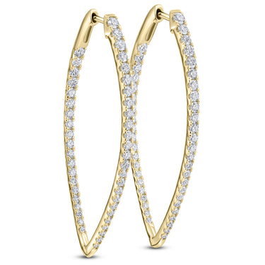 Fire & Ice 18Kt Yellow Gold Arrow Natural Diamond Hoop Earrings