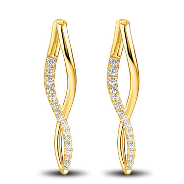 Fire & Ice 18Kt Yellow Gold 0.71cttw Ballerina Hoop Earrings