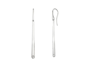 E.L. Designs Sterling Silver Icicle Dangle Earrings With Natural Diamond Accent