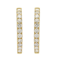 14Kt Yellow Gold 19mm Hoop Earrings with Diamonds