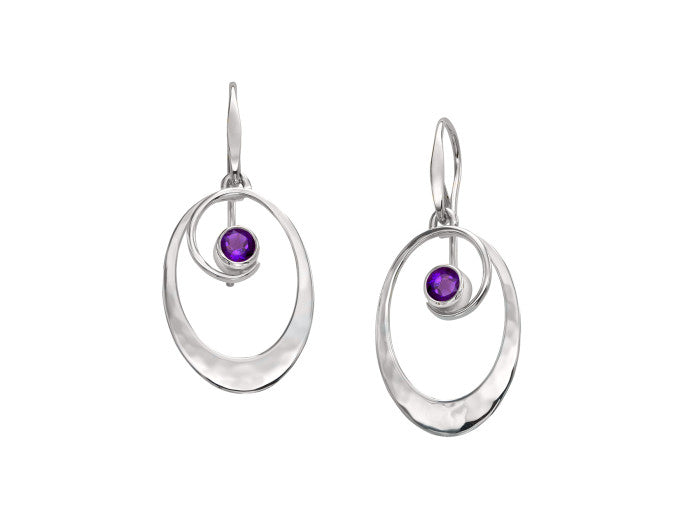 E.L. Designs Sterling Silver Sophia Amethyst Earrings