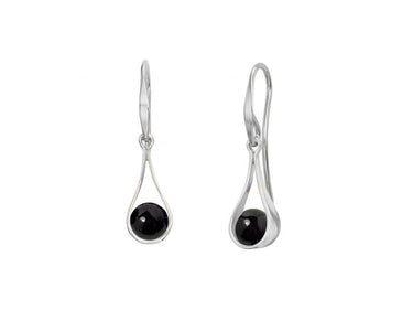 E.L. Designs Sterling Silver Captivating Swing Earrings with Hematite - Medium