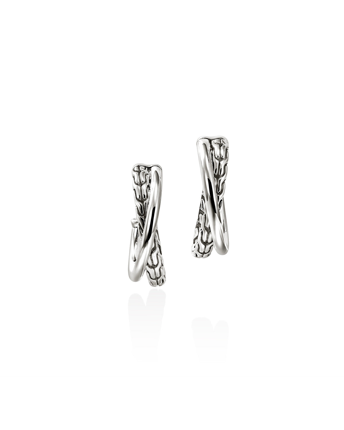 John Hardy Sterling Silver JH Essentials Crossover Earrings
