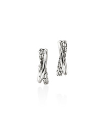 John Hardy Sterling Silver JH Essentials Crossover Earrings
