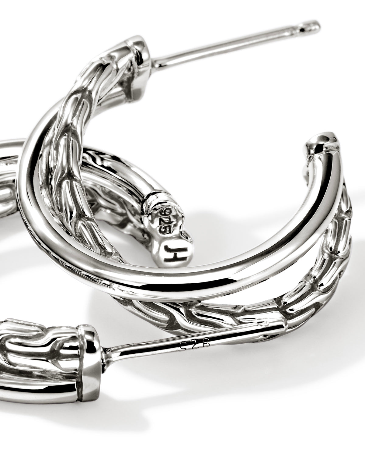 John Hardy Sterling Silver JH Essentials Crossover Earrings