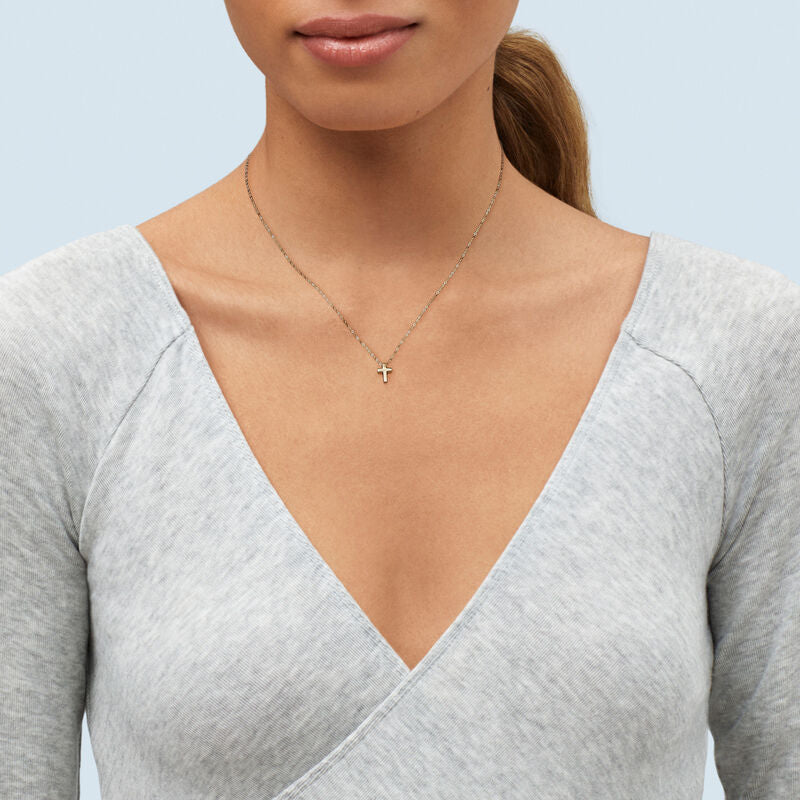 14Kt Yellow Gold Petite Cross Pendant