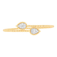 14Kt Yellow Gold Beaded Flex Bracelet With .70cttw Pave' Set Diamonds