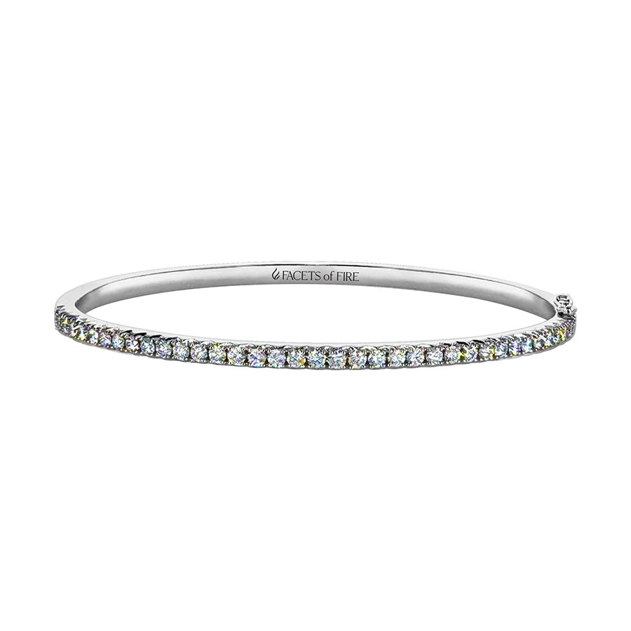 Facets of Fire 14Kt White Gold Bangle Bracelet