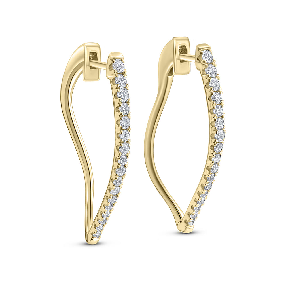 Fire & Ice 18Kt Yellow Gold Twist Hoop Earrings