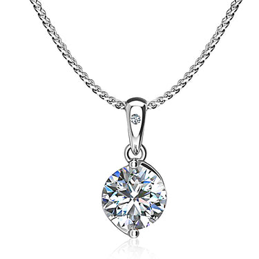 Fire & Ice 18Kt White Gold 0.53ct Natural Diamond Solitaire Pendant