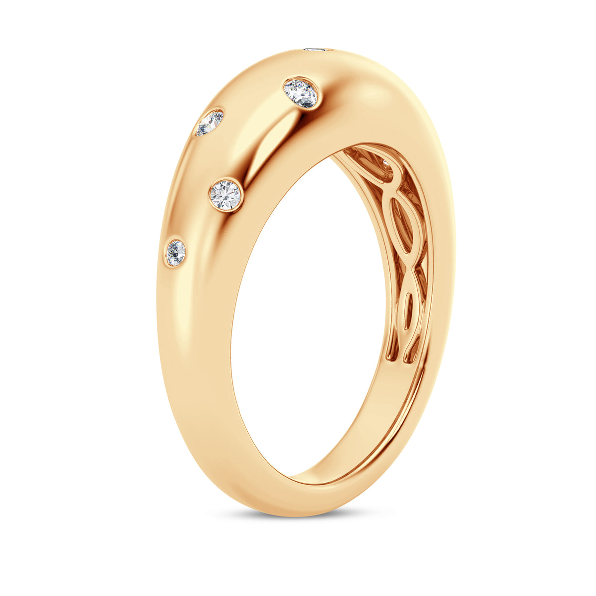 14Kt Yellow Gold Astre Collection Ring With .20cttw Natural Diamonds