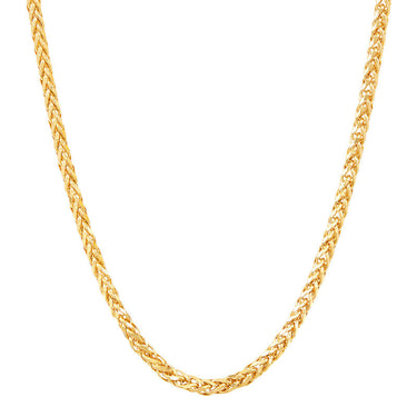 14Kt Yellow Gold 2.5mm 22" Semi-Solid Spiga Chain Necklace