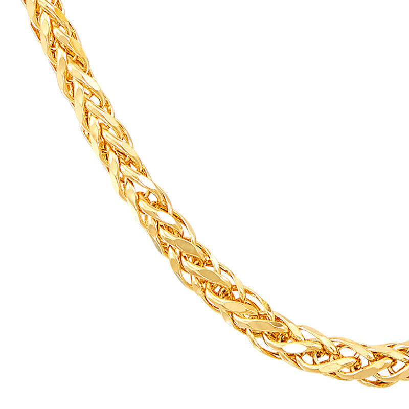 14Kt Yellow Gold 2.5mm 22" Semi-Solid Spiga Chain Necklace