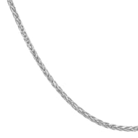 14kt White Gold Solid 1mm 18" Spiga Wheat Chain Necklace