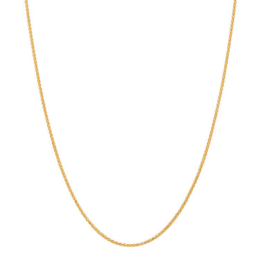 14kt Yellow Gold Solid 1mm 18" Spiga Wheat Chain Necklace