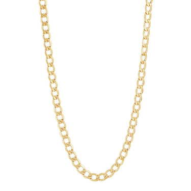 14Kt Yellow Gold 5.10mm 20" Semi-Solid Curb Chain Necklace