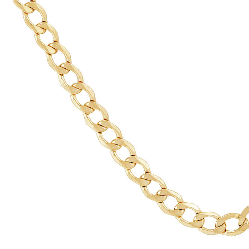 14Kt Yellow Gold 5.10mm 20" Semi-Solid Curb Chain Necklace
