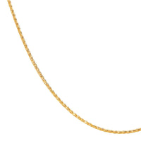 14Kt Yellow Gold 0.75mm 18" Solid Wheat Chain Necklace