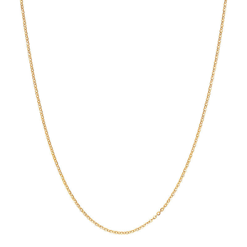 14Kt Yellow Gold 1.23mm 18" Solid Mirror Cable Chain Necklace