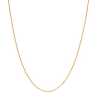 14Kt Yellow Gold 1.23mm 18" Solid Mirror Cable Chain Necklace