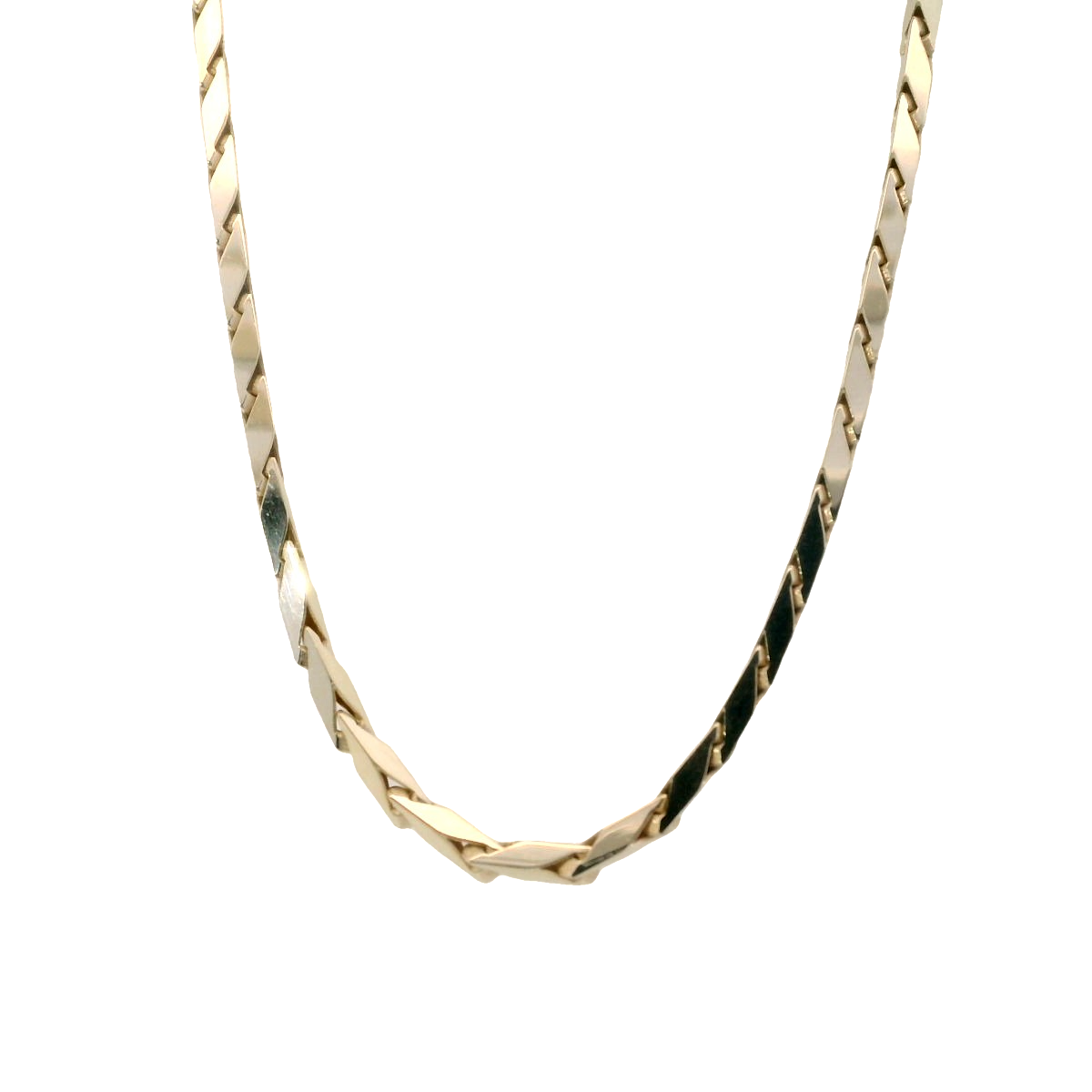 14Kt Yellow Gold 22" Polished Chevron Chain with a Lobster Clasp