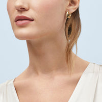 14Kt Yellow Gold 33x7mm Graduated Tube Hoop Earrings